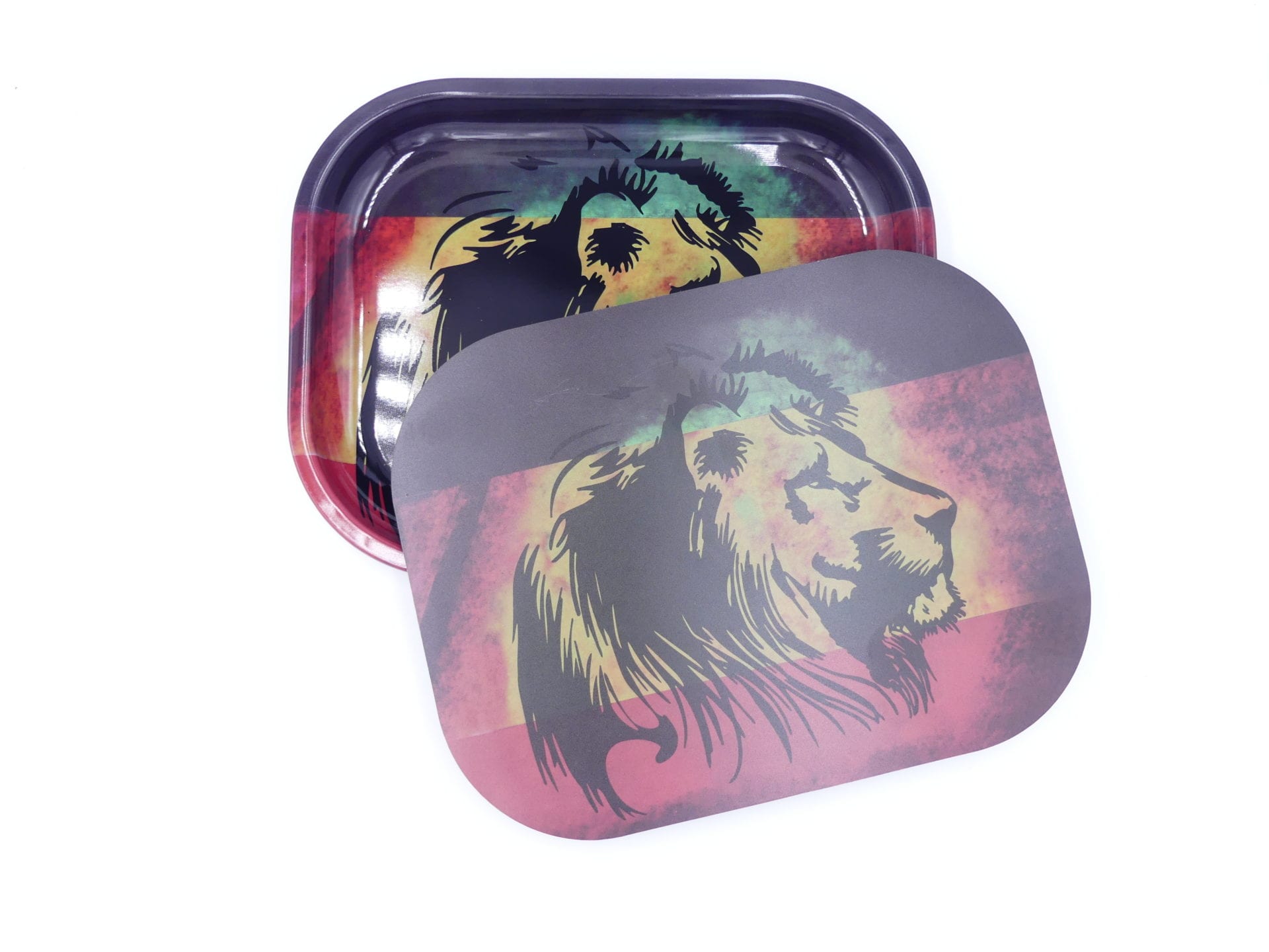 Details about   Metal Rolling Tray Rasta Lion Design Small Portable Size